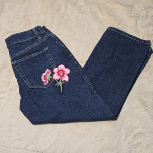 Embroidered Floral Tommy Hilfiger Denim, dark wash, straight leg, size 2